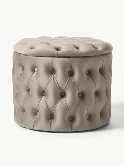 Samt-Hocker Chiara mit Stauraum