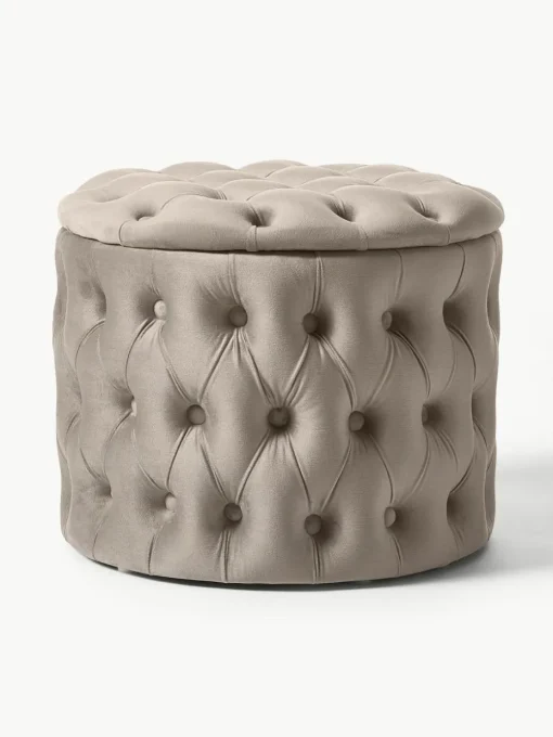 Samt-Hocker Chiara mit Stauraum