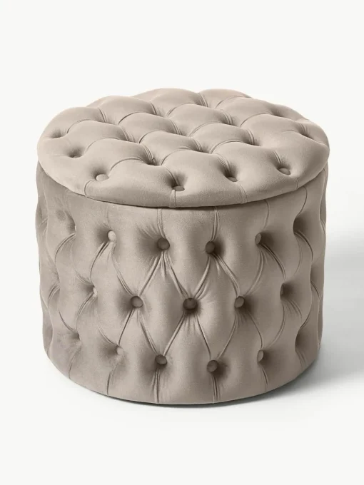 Samt-Hocker Chiara mit Stauraum