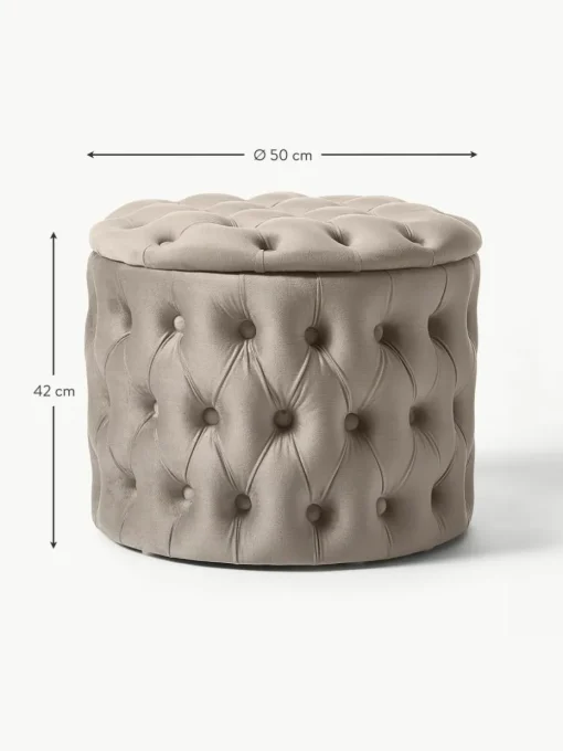 Samt-Hocker Chiara mit Stauraum