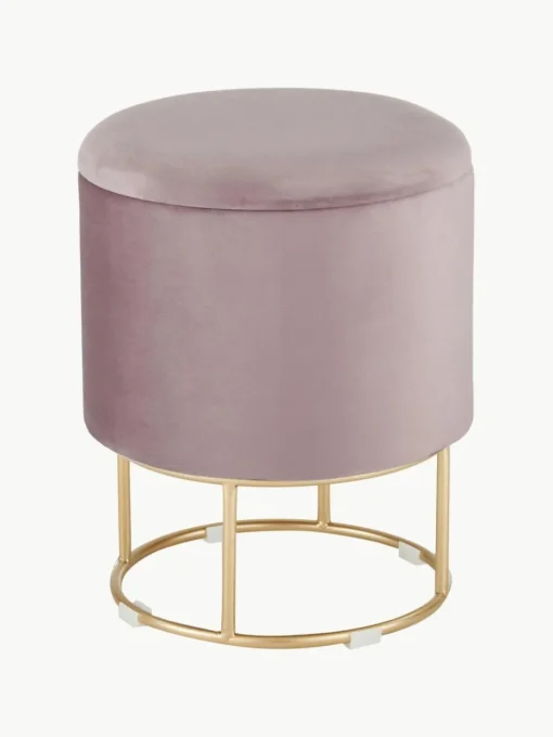Samt-Hocker Polina mit Stauraum
