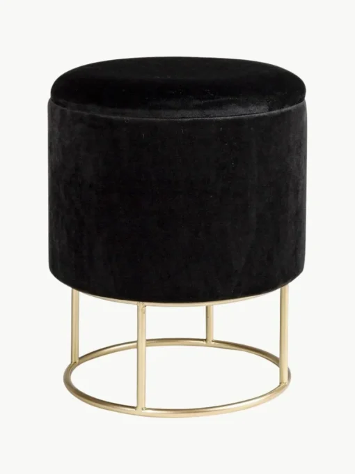 Samt-Hocker Polina mit Stauraum