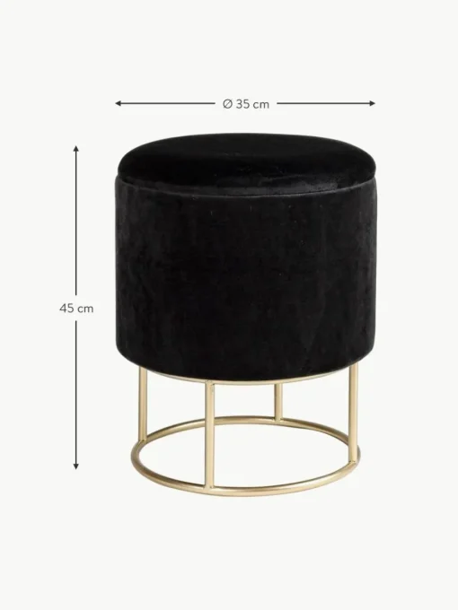 Samt-Hocker Polina mit Stauraum