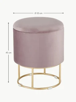 Samt-Hocker Polina mit Stauraum