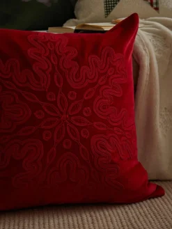 Samt-Kissenhülle Celeste mit winterlichem Motiv