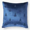 Samt-Kissenhülle Isadora mit Weihnachtsbaum-Stickerei
