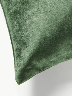 Samt-Kissenhülle Isadora mit Weihnachtsbaum-Stickerei