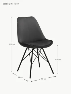 Samt-Polsterstühle Eris, 2 Stück