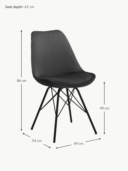 Samt-Polsterstühle Eris, 2 Stück