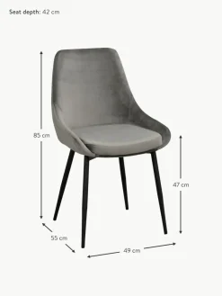 Samt-Polsterstühle Sierra, 2 Stück
