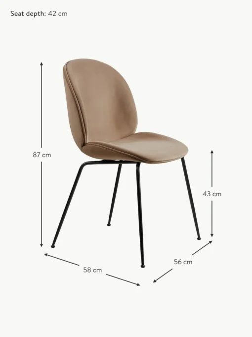 Samt-Polsterstuhl Beetle