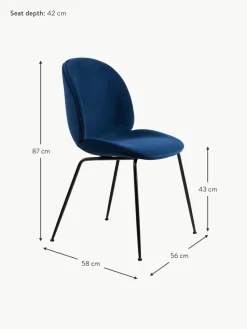 Samt-Polsterstuhl Beetle
