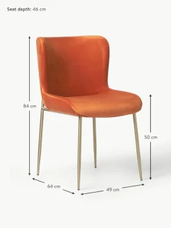 Samt-Polsterstuhl Tess