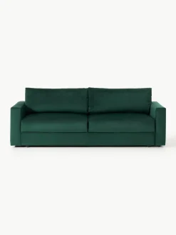Samt-Schlafsofa Tasha (3-Sitzer) mit Stauraum