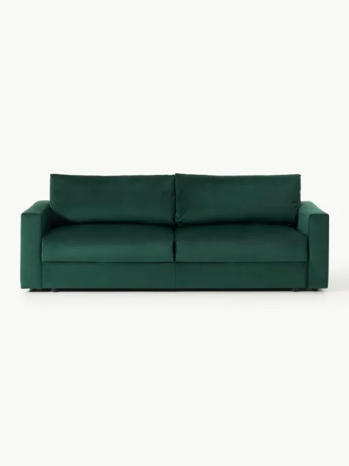 Samt-Schlafsofa Tasha (3-Sitzer) mit Stauraum