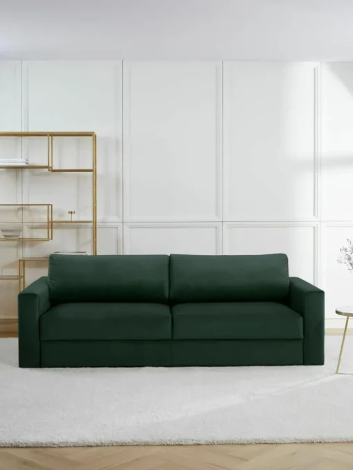Samt-Schlafsofa Tasha (3-Sitzer) mit Stauraum