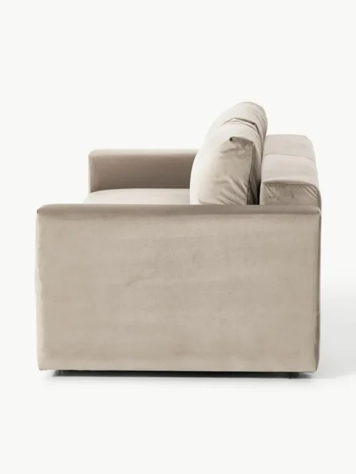 Samt-Schlafsofa Tasha (3-Sitzer) mit Stauraum