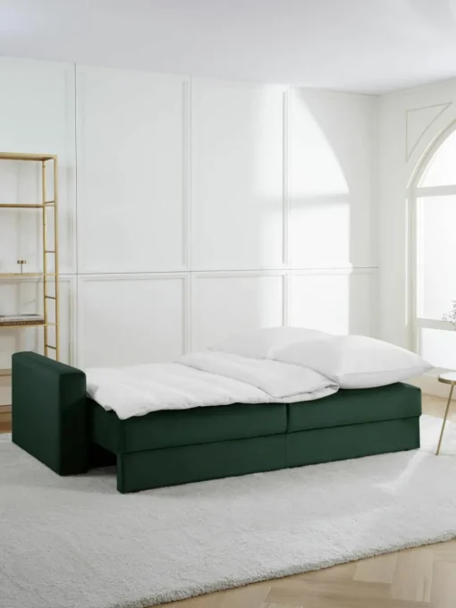 Samt-Schlafsofa Tasha (3-Sitzer) mit Stauraum