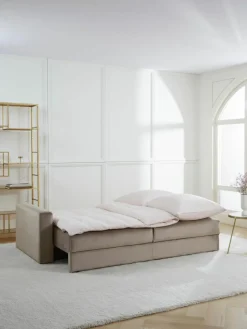 Samt-Schlafsofa Tasha (3-Sitzer) mit Stauraum
