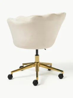 Samt-Schreibtischstuhl Oyster mit Armlehne, höhenverstellbar