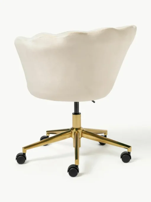 Samt-Schreibtischstuhl Oyster mit Armlehne, höhenverstellbar