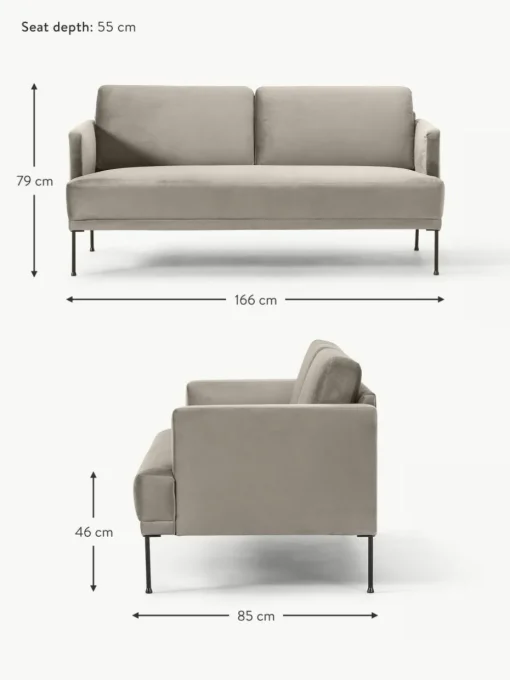 Samt-Sofa Fluente (2-Sitzer)