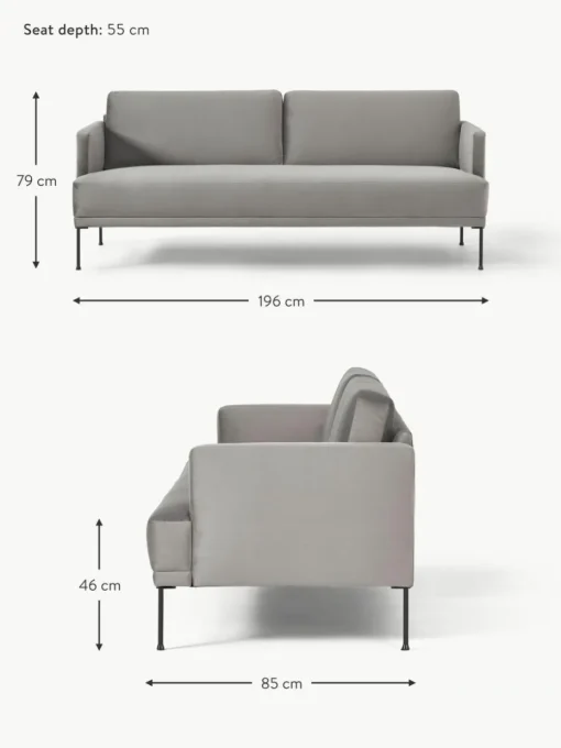 Samt-Sofa Fluente (3-Sitzer)