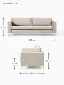 Samt-Sofa Luna (3-Sitzer)