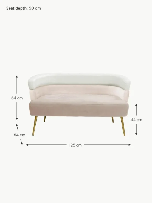 Samt-Sofa Sandwich (2-Sitzer) im Retro-Design