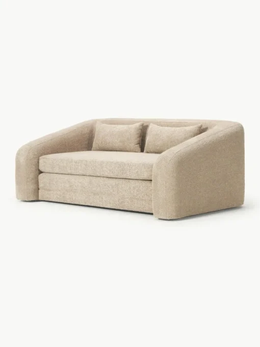 Schlafsofa Eliot (2-Sitzer) aus Teddy-Bouclé