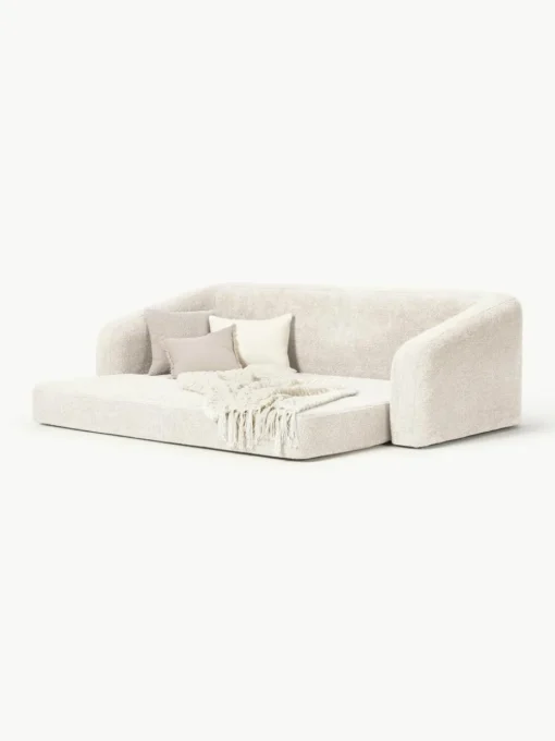 Schlafsofa Eliot (3-Sitzer) aus Teddy-Bouclé