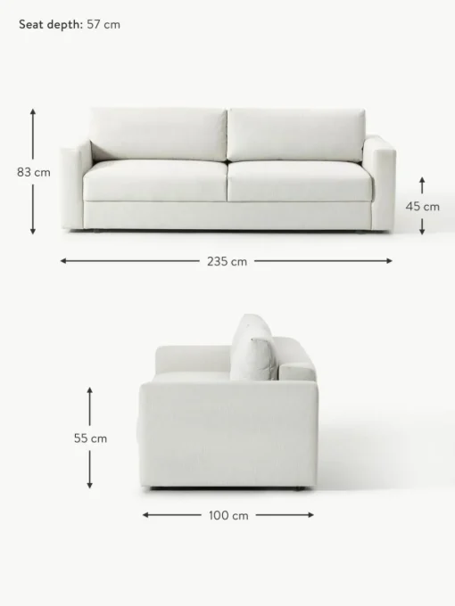 Schlafsofa Tasha (3-Sitzer) mit Stauraum