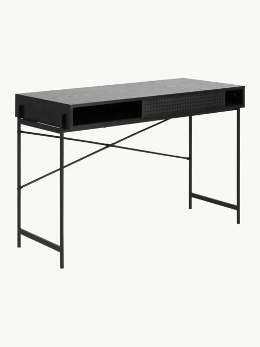 Schmaler Schreibtisch Angus mit Stauraum