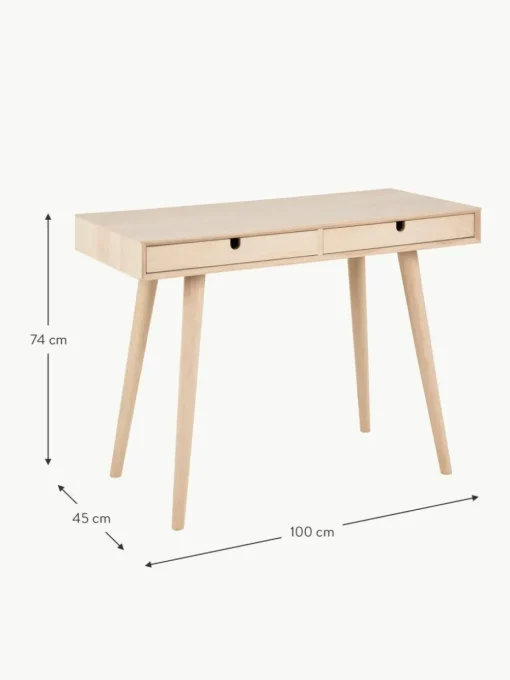 Schmaler Schreibtisch Century aus Eichenholz