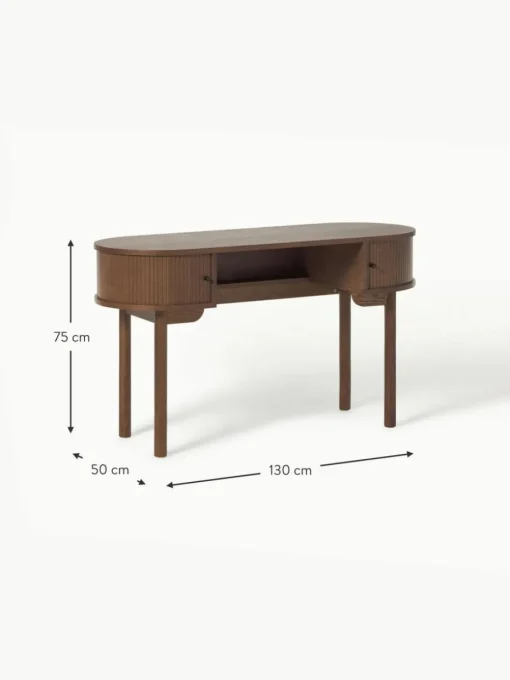 Schreibtisch Calary mit geriffelter Front