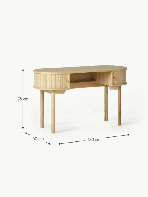 Schreibtisch Calary mit geriffelter Front