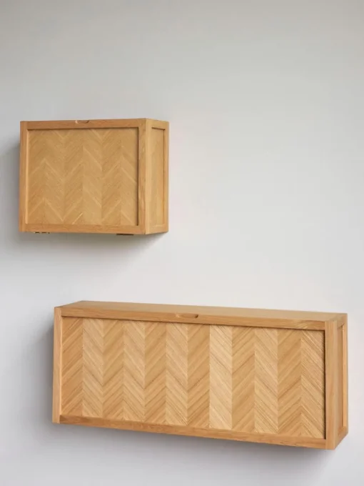 Schuhschrank Herringbone aus Holz mit Fischgrätmuster