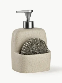 Seifenspender Sand mit Schwamm, 2er-Set