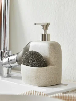 Seifenspender Sand mit Schwamm, 2er-Set