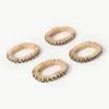Serviettenringe Weave aus Rattan und Mangoholz, 4 Stück