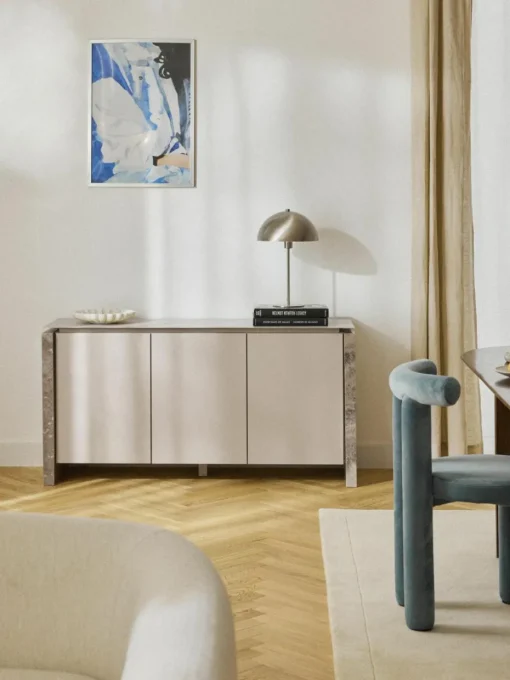 Sideboard Bruce aus Marmor und Metall