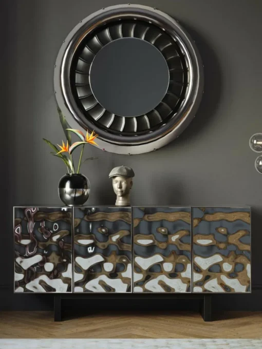 Sideboard Caldera aus Edelstahl