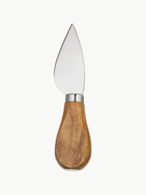 Silberne Käsemesser Frija mit Akazienholzgriff, 5er-Set