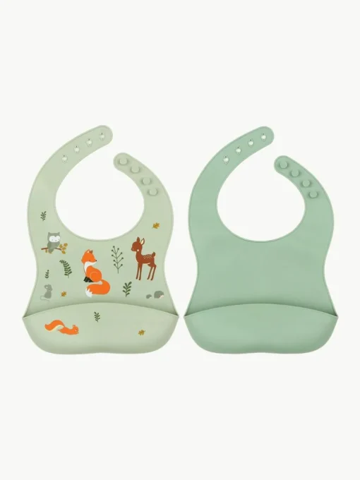 Silikon-Lätzchen Forest Friends, 2er-Set