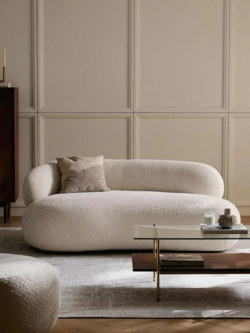 Sofa Alba (2-Sitzer) aus Teddy-Bouclé
