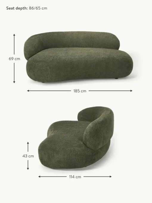 Sofa Alba (2-Sitzer) aus Teddy-Bouclé