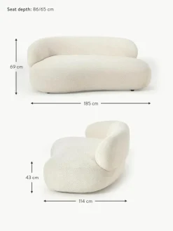 Sofa Alba (2-Sitzer) aus Teddy-Bouclé