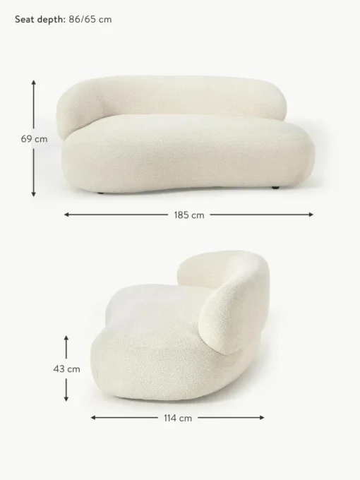 Sofa Alba (2-Sitzer) aus Teddy-Bouclé