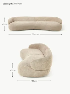 Sofa Alba (4-Sitzer) aus Teddy-Bouclé
