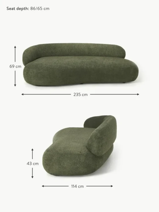 Sofa Alba (3-Sitzer) aus Teddy-Bouclé